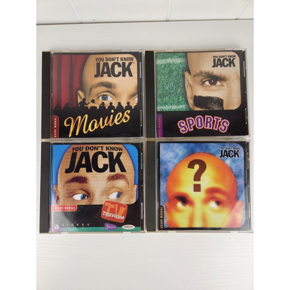 You Don't Know Jack PC Game Lot 4 Movies Sports TV Original Trivia CD-ROM